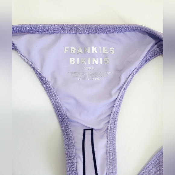 Frankie's Bikinis Metallic Lilac Bikini Set (Top+Bottom, XS) - Picture 4 of 5